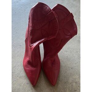 Dolce Vita Women's Size 8.5 Angel Western Cowboy Boots Booties Love Bright Red